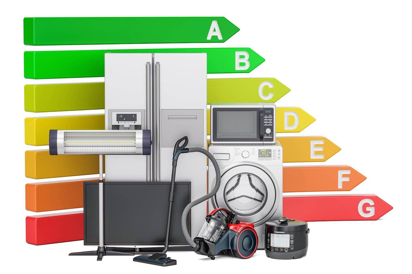 energy saving graph with home appliances