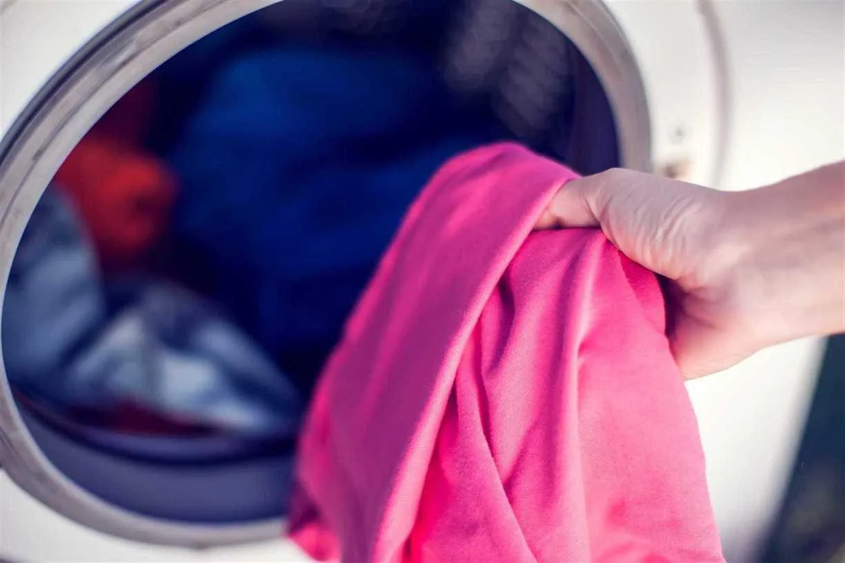 close up of laundry inside the washing machine