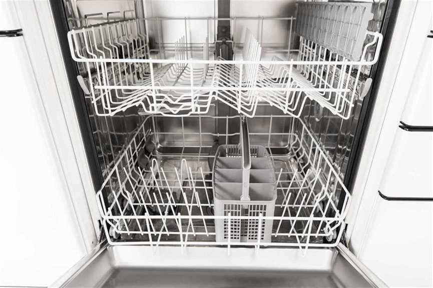 close up of an open dishwasher