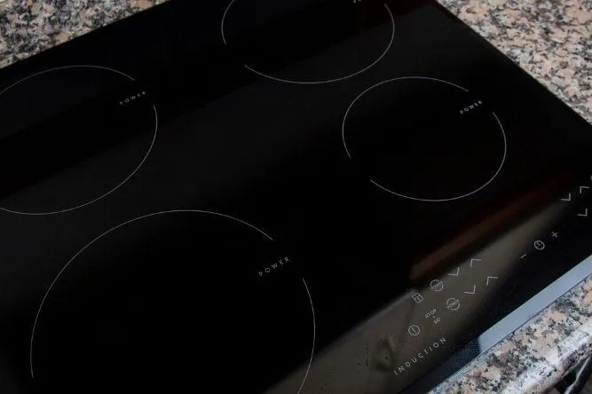 electric stove top close up