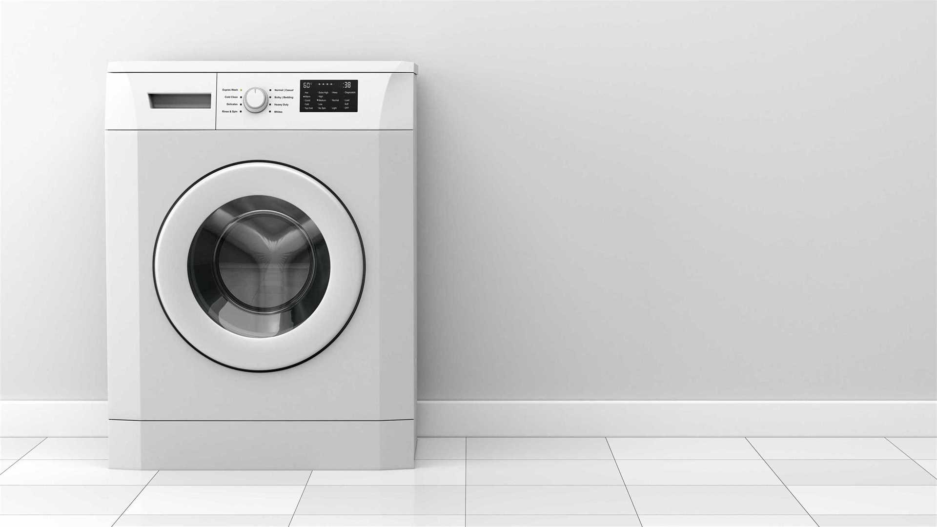 washing machine on the white floor