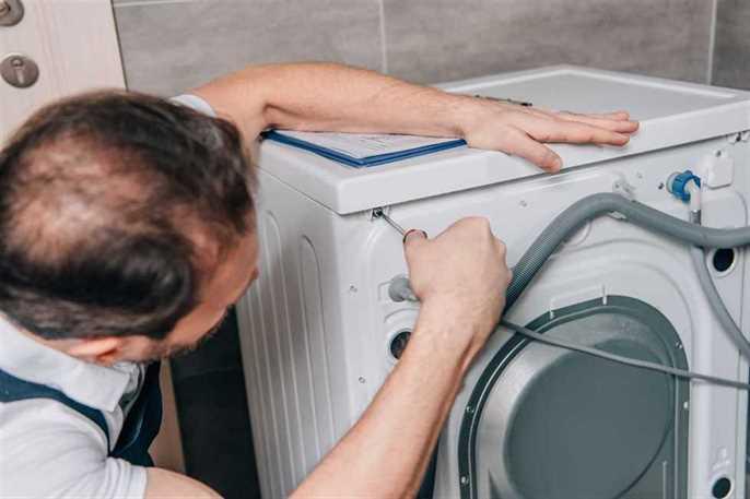 a man fixing a washing machine